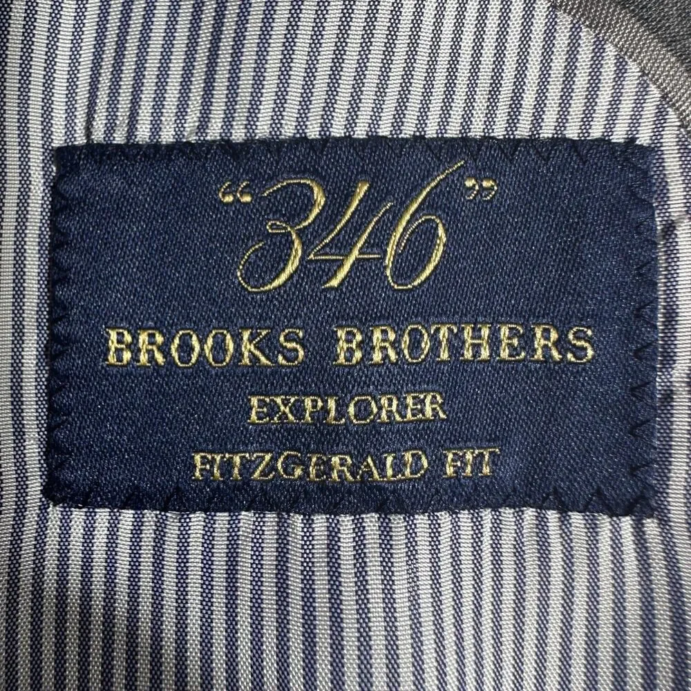BROOKS BROTHERS Mens Blazer 40R Sport Coat Gray Wool Suit Jacket Fitzgerald fit
